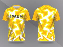 yellow background and pattern for sport jersey design and mockup. front and back view template vector