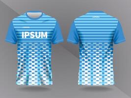 abstract background blue and pattern for sport jersey design and mockup. front and back view template vector