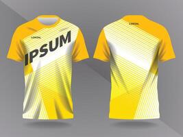 yellow abstract background and pattern for sport jersey design and mockup. front and back view template vector