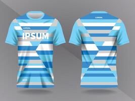 abstract blue background for sport jersey design and mockup. front and back view template vector