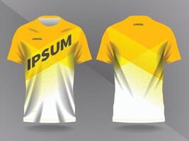 abstract yellow background and pattern for sport jersey design and mockup. front and back view template vector