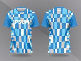 blue abstract background pattern for sport jersey design and mockup. front and back view template vector