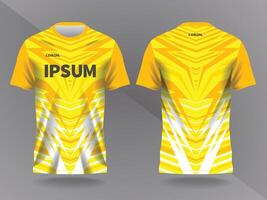 abstract yellow background for sport jersey design and mockup. front and back view template vector