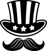 Retro Uncle with Hat and Mustache Silhouette Design vector