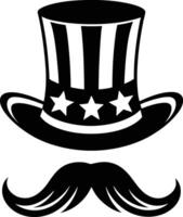 Stylish Uncle Silhouette with Mustache and Hat vector