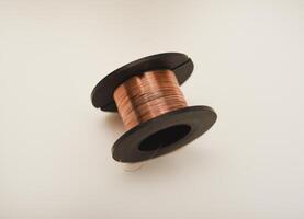 coil of thin copper wire. Copper wire for electronics. photo