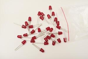 The electronic component. Old LED elements. photo