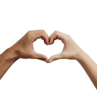 hands making heart shape on transparent background png