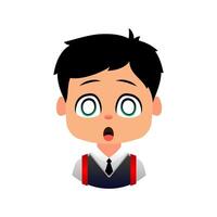 Emoji Boys School, Student realizing and understanding new concept vector