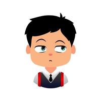 Emoji Boys School, Bored student during an online lecture vector