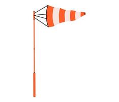Hand drawn cute cartoon illustration of windsock. Flat wind direction choice doodle. Meteorology sleeve icon. Navigation guide. Strategy solution. Way decision. Storm forecast. Isolated. vector