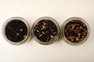 Assorted tea.Tea with aromatic additives . photo