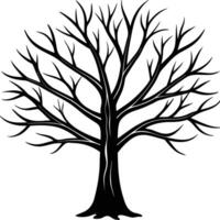 Tree Without Leaves Silhouette Isolated Art vector