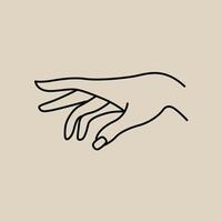 Bohemian Line Art Hand Drawing - Minimalist Mystical Illustration vector