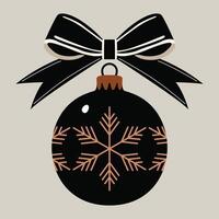 Illustration of Pine Tree Ball with Snowflake and Bow vector