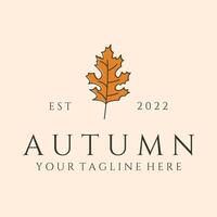 creative autumn leaf line art logo symbol illustration design vector