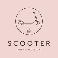 electric scooter icon line art logo symbol illustration design vector