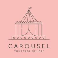funfair carousel line art logo symbol illustration design vector