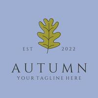 modern autumn leaf line art logo symbol illustration design vector