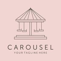 chain carousel icon line logo illustration design vector