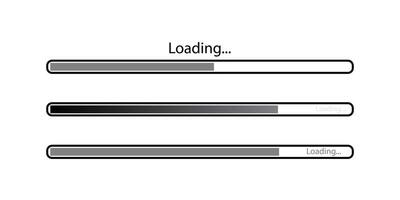 Loading bars displaying progress illustration. vector