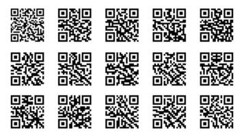 Collection of QR Codes for modern technology. vector