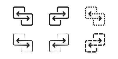 Set of Simple Double Arrow Icons for Data Transfer. Transfer Arrow Icon. vector