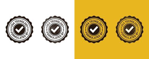 USA Technology Formulation Stamp with Checkmark. vector