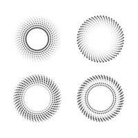 Abstract geometric circular graphic elements with a halftone or dotted effect. vector