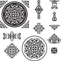 Classical Ornaments Ink Set vector