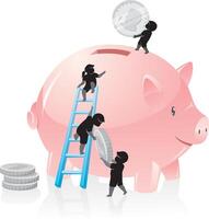 Children Saving Money Macro Concept vector