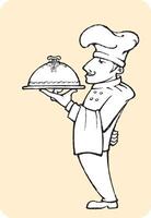 Chef Character Hand Drawn Sketch vector