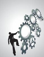 Climbing Mechanical Gears or Cogs, Corporate Concept vector