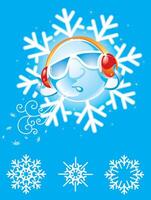 Cool Snowflake, Winter Character Design vector