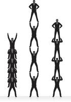 Businessman standing on top of each other vector