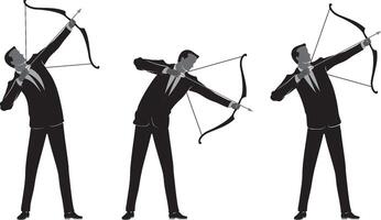 Businessman with bow and arrow illustration vector