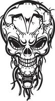 A skull with a horn on it vector