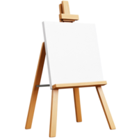 Painting Easel with Empty Canvas Ready for Art png