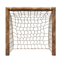 a wooden goal with a net on it png