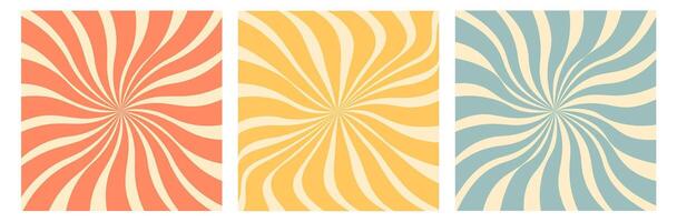 Abstract background 70s retro perspective lines background. Vintage colourful stripes banner, backdrop.three vertical banners with different colors vector