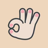 agreement hand gesture with outline flat design. vector