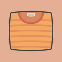 folded orange clothes with outline flat design. vector