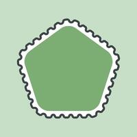 pentagon shape blank stamp with outline flat design. vector