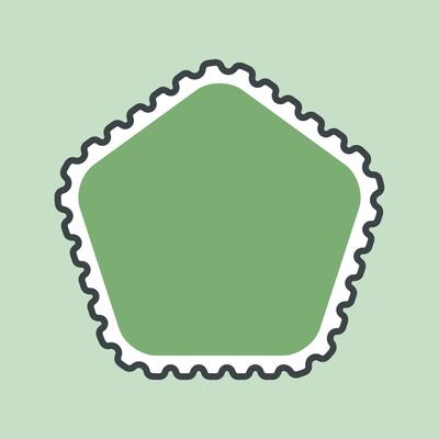 pentagon shape blank stamp with outline flat design.