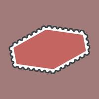 red blank stamp with outline flat design. vector