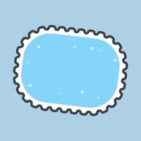 eclipse blue blank stamp with outline flat design vector