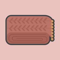 folded scarf with outline flat design. vector