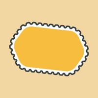 yellow blank stamp with outline flat design. vector
