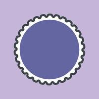 purple circle blank stamp with outline flat design. vector