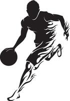 Basketball Player, Abstract Flame Silhouette vector